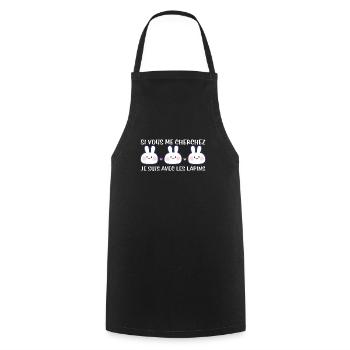 Cadeau agriculteur éleveur de lapins - Tablier de cuisine - noir - Devant - AI Model Male 185 dark (185cm)