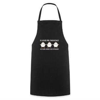 Cadeau agriculteur éleveur de poules - Tablier de cuisine - noir - Devant - AI Model Male 185 dark (185cm)