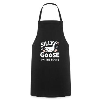 Silly Goose at the Loose Meme - Cooking Apron - black - Front - AI Model Male 185 dark (185cm)