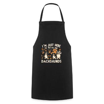 Je suis juste là pour caresser tous les teckels - Tablier de cuisine - noir - Devant - AI Model Male 185 dark (185cm)
