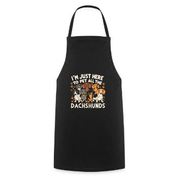 Je suis juste là pour caresser tous les teckels - Tablier de cuisine - noir - Devant - AI Model Male 185 dark (185cm)