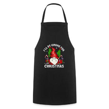 Gnome nain Père Noël jour de Noël - Tablier de cuisine - noir - Devant - AI Model Male 185 dark (185cm)