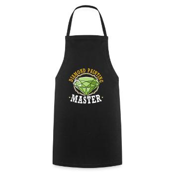 Diamond Painting, Diamond Painter, Artist, Hobbyist - Cooking Apron - black - Front - AI Model Male 185 dark (185cm)