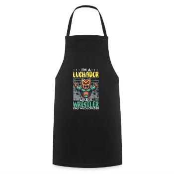 Lucha Libre Lutteur Lutte Mexicaine Luchador - Tablier de cuisine - noir - Devant - AI Model Male 185 dark (185cm)