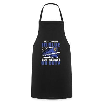 Retired Police Officer Police Retiree - Cooking Apron - black - Front - AI Model Male 185 dark (185cm)