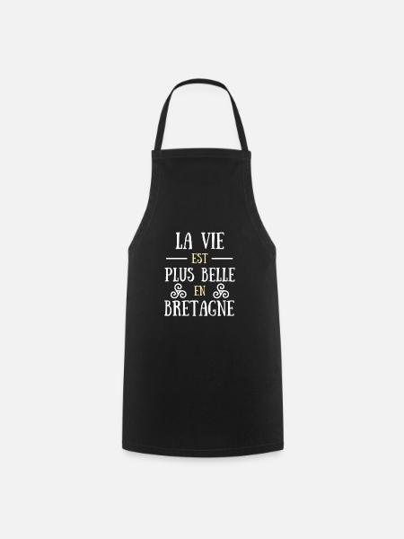 Bretagne Homme Humour Breton Bretonne Idée Cadeau - Tablier de cuisine - noir