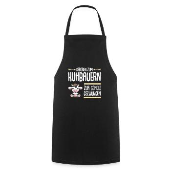 Farmer Dairy Farmer Cow Farmer Child School - Cooking Apron - black - Front - AI Model Male 185 dark (185cm)