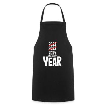 New Year's Eve 2024 will be my year - Cooking Apron - black - Front - AI Model Male 185 dark (185cm)