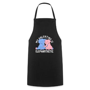 14. Februar Valentinstags-Geschenk Süsser Elefant - Kochschürze - Schwarz - Vorne - AI Model Male 185 dark (185cm)