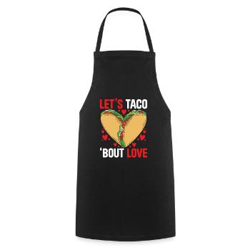 February 14 Valentine's Day Mexican Taco Eater - Cooking Apron - black - Front - AI Model Male 185 dark (185cm)