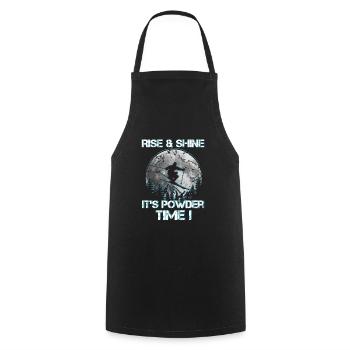 Ski Rise and shine It's powder Time - Cooking Apron - black - Front - AI Model Male 185 dark (185cm)