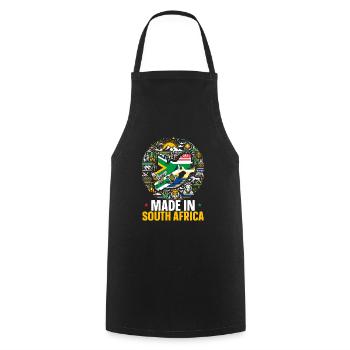 South Africa Pride South African Flag - Cooking Apron - black - Front - AI Model Male 185 dark (185cm)