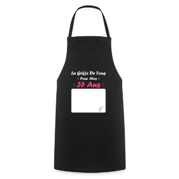la griffe de tous pour mes 35 Ans - Tablier de cuisine - noir - Devant - AI Model Male 185 dark (185cm)