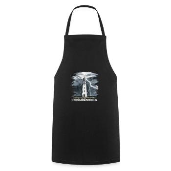 Stormbending Lighthouse Thunderstorm Powerful - Cooking Apron - black - Front - AI Model Male 185 dark (185cm)