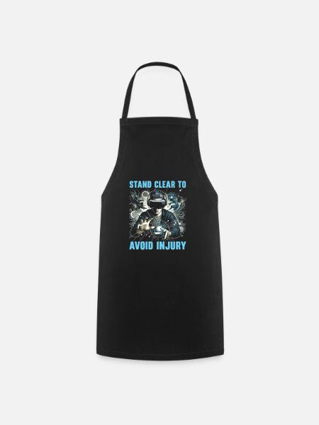 VR Gamer VR Jeux vidéo Joueur Nerd - Tablier de cuisine - noir