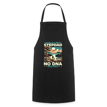 Father's Day, Stepdad, Fatherhood, Best Dad - Cooking Apron - black - Front - AI Model Male 185 dark (185cm)