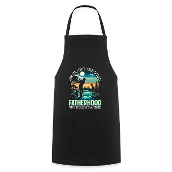 Father's Day Golfers Golfers Paternity - Cooking Apron - black - Front - AI Model Male 185 dark (185cm)
