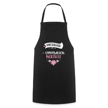 Mother's love - infinitely valuable - Cooking Apron - black - Front - AI Model Male 185 dark (185cm)