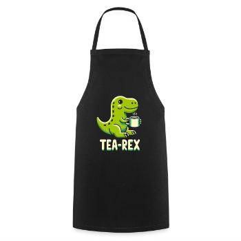 TEA-REX - Thé de dinosaure - Tablier de cuisine - noir - Devant - AI Model Male 185 dark (185cm)