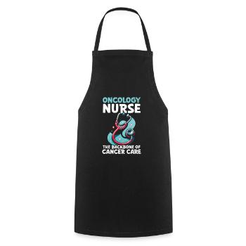 Infirmière en oncologie, formée - Tablier de cuisine - noir - Devant - AI Model Male 185 dark (185cm)