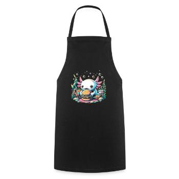 Kawaii Axolotl Walking Fish Mexican - Cooking Apron - black - Front - AI Model Male 185 dark (185cm)