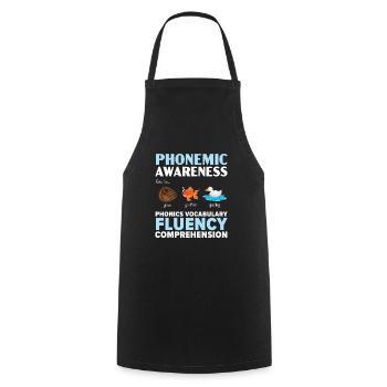 Conscience phonétique, compréhension de la lecture, phonétique - Tablier de cuisine - noir - Devant - AI Model Male 185 dark (185cm)