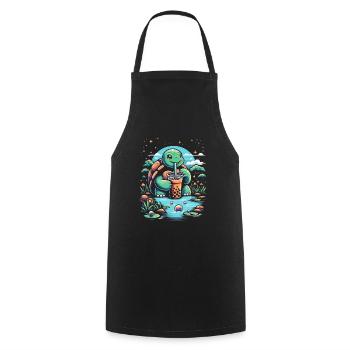 Funny Boba Tea Lover Bubble Tea Drink Kawaii - Cooking Apron - black - Front - AI Model Male 185 dark (185cm)