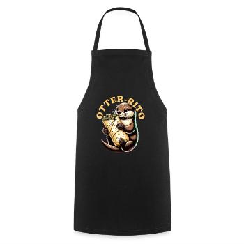 Otter Pun Funny Animal Humor Sarcasm - Cooking Apron - black - Front - AI Model Male 185 dark (185cm)
