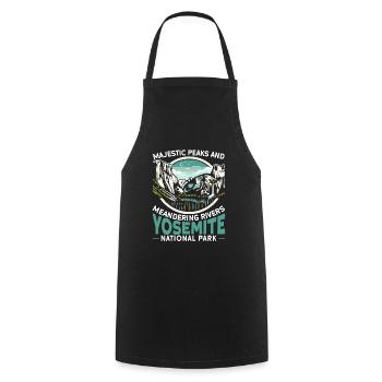 Yosemite National Park Outdoor Tours USA America - Cooking Apron - black - Front - AI Model Male 185 dark (185cm)