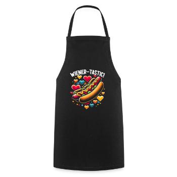 Hot Dog Lover Fast Food Gourmet Sausages - Cooking Apron - black - Front - AI Model Male 185 dark (185cm)