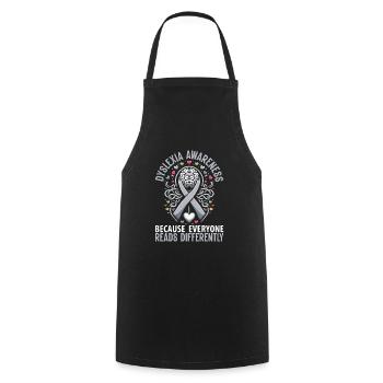 Mois de la sensibilisation à la dyslexie - Tablier de cuisine - noir - Devant - AI Model Male 185 dark (185cm)