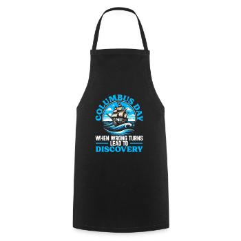 Columbus Day America 1492 USA Discovery - Cooking Apron - black - Front - AI Model Male 185 dark (185cm)