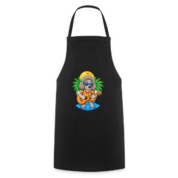 Lustige Pudel Hund Sommer Strand Sonnenbrille Hawaiianisch - Kochschürze - Schwarz - Vorne - AI Model Male 185 dark (185cm)