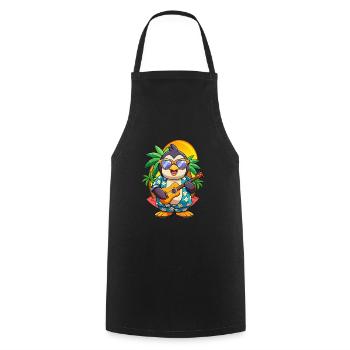 Funny Penguin Summer Beach Sunglasses Hawaiian - Cooking Apron - black - Front - AI Model Male 185 dark (185cm)