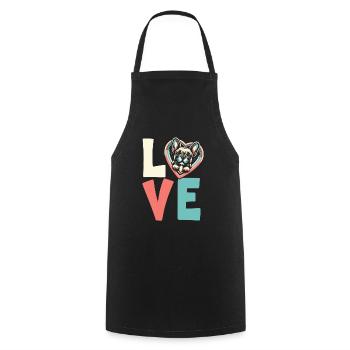 Amoureux des chiens bouledogue français - Tablier de cuisine - noir - Devant - AI Model Male 185 dark (185cm)