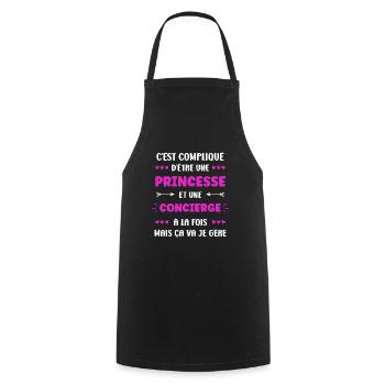 concierge - Tablier de cuisine - noir - Devant - AI Model Male 185 dark (185cm)