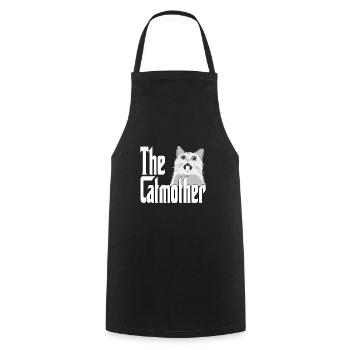 Maman chat La mère chat folle Chat Mère Kitty Maman - Tablier de cuisine - noir - Devant - AI Model Male 185 dark (185cm)