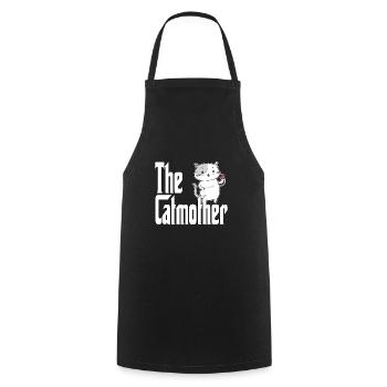 Maman chat La mère chat folle Chat Mère Kitty Maman - Tablier de cuisine - noir - Devant - AI Model Male 185 dark (185cm)