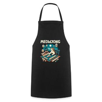 Mahjong Player Casino game Mahjongg Chinese Board - Cooking Apron - black - Front - AI Model Male 185 dark (185cm)