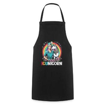 nurse in intensive care, - Cooking Apron - black - Front - AI Model Male 185 dark (185cm)
