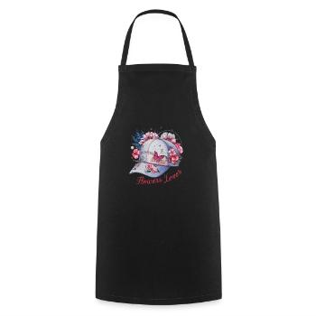 Stilvolle florale Mütze mit Schmetterlings Design - Kochschürze - Schwarz - Vorne - AI Model Male 185 dark (185cm)