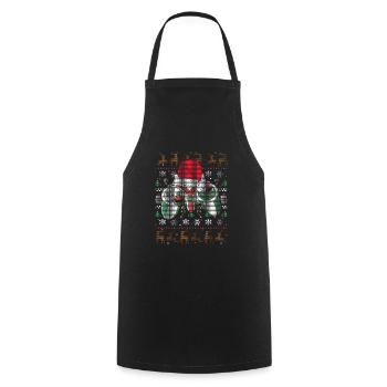 Christmas Gamer Video Game Santa Claus - Cooking Apron - black - Front - AI Model Male 185 dark (185cm)