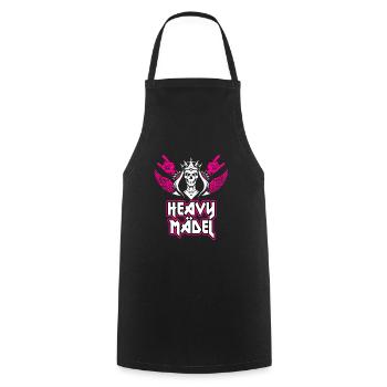 Gifts for Heavy Metal Fan Mrs. Heavy Girl - Cooking Apron - black - Front - AI Model Male 185 dark (185cm)