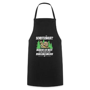 Racing Snail Saying Pedometer Jogger Marathon - Cooking Apron - black - Front - AI Model Male 185 dark (185cm)