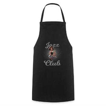 Jazz Club Saxophonspielerin Saxophonistin - Kochschürze - Schwarz - Vorne - AI Model Male 185 dark (185cm)