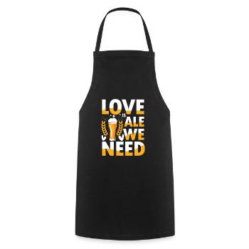 Love is ale we need - Kochschürze - Schwarz - Vorne - AI Model Male 185 dark (185cm)
