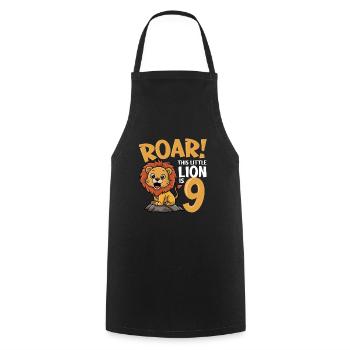 9 Birthday Boy Lion - Cooking Apron - black - Front - AI Model Male 185 dark (185cm)