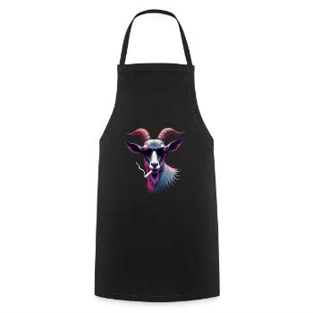 Goat with sunglasses animal motif smoking goats - Cooking Apron - black - Front - AI Model Male 185 dark (185cm)