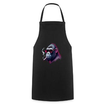Gorilla with sunglasses animal smoking gorilla - Cooking Apron - black - Front - AI Model Male 185 dark (185cm)