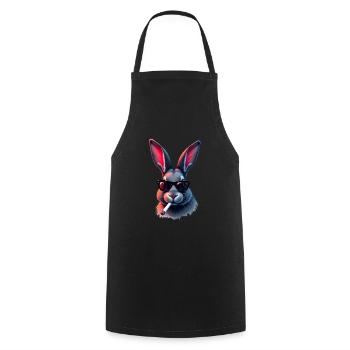Lapin avec des lunettes de soleil motif animal lapins fumants - Tablier de cuisine - noir - Devant - AI Model Male 185 dark (185cm)